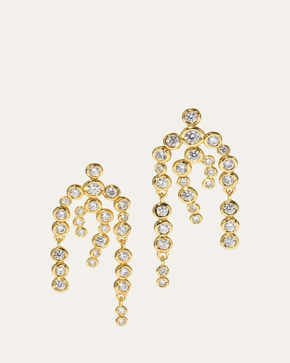 Asterales Gold CZ Chandelier Earrings